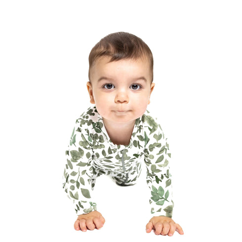 organic-footie-green-leaves-norani-baby - Sophia's Style -2